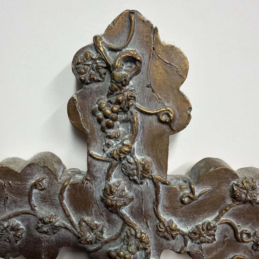 Cross Wall Hanging Grape Design 9 X 6.5
